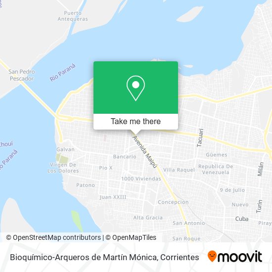 Mapa de Bioquímico-Arqueros de Martín Mónica