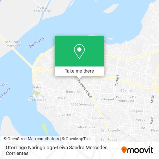 Otorringo Naringologo-Leiva Sandra Mercedes map