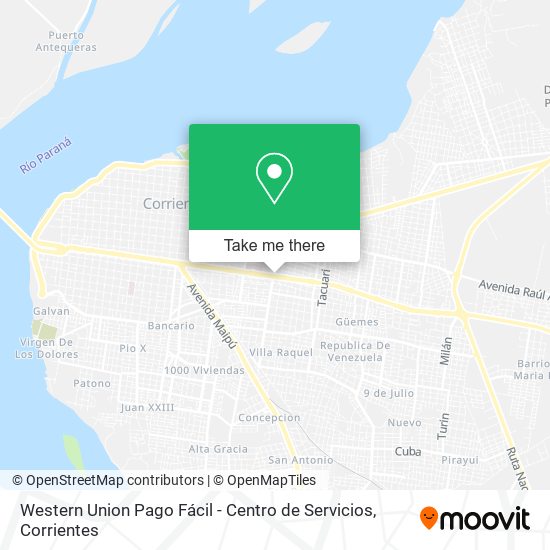 Mapa de Western Union Pago Fácil - Centro de Servicios