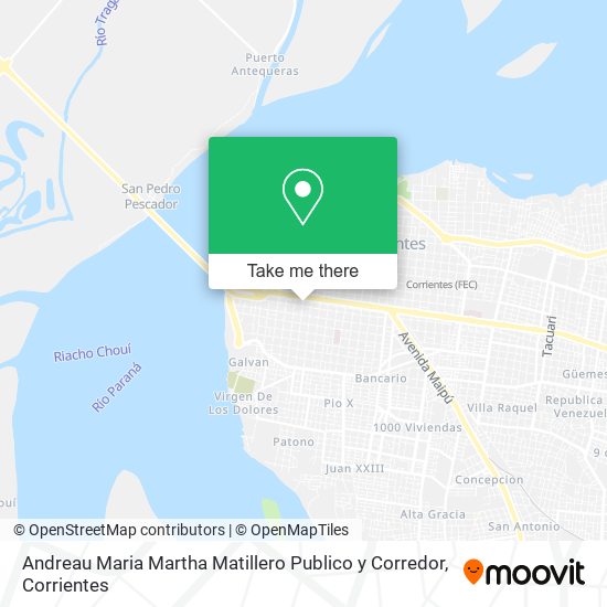 Andreau Maria Martha Matillero Publico y Corredor map
