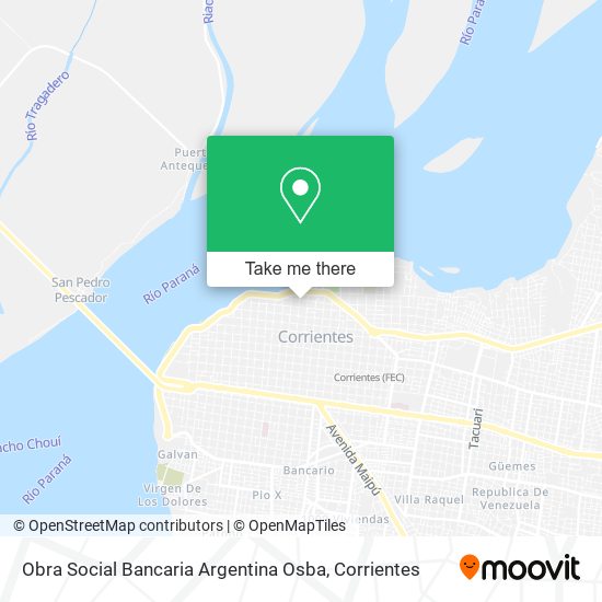 Mapa de Obra Social Bancaria Argentina Osba