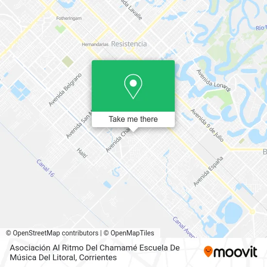 Mapa de Asociación Al Ritmo Del Chamamé Escuela De Música Del Litoral