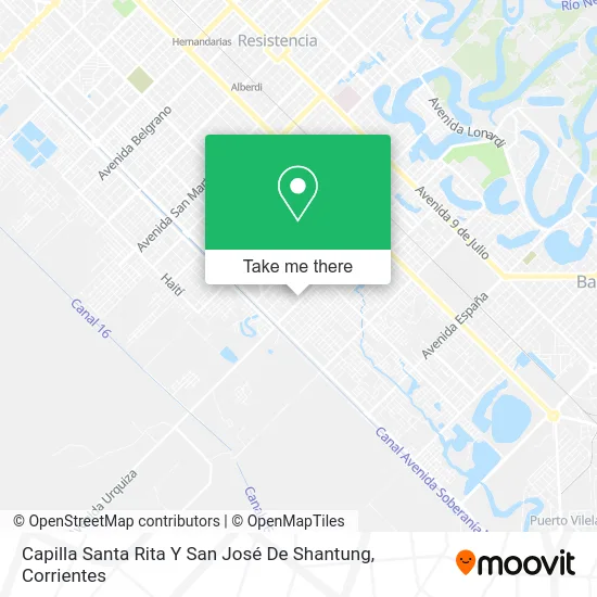 Capilla Santa Rita Y San José De Shantung map