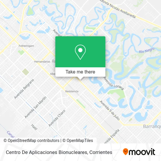 Mapa de Centro De Aplicaciones Bionucleares