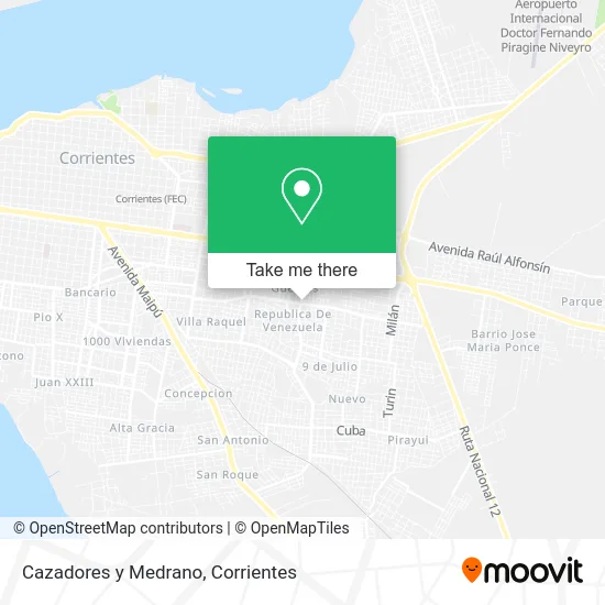 Cazadores y Medrano map