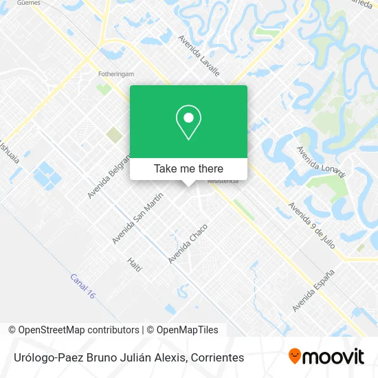 Mapa de Urólogo-Paez Bruno Julián Alexis