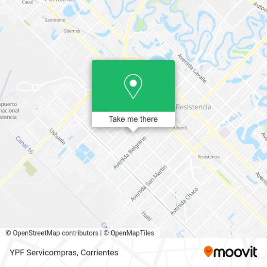 Mapa de YPF Servicompras