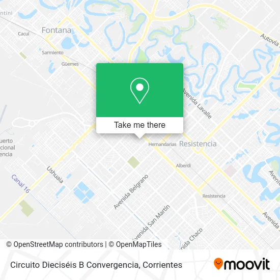 Mapa de Circuito Dieciséis B Convergencia