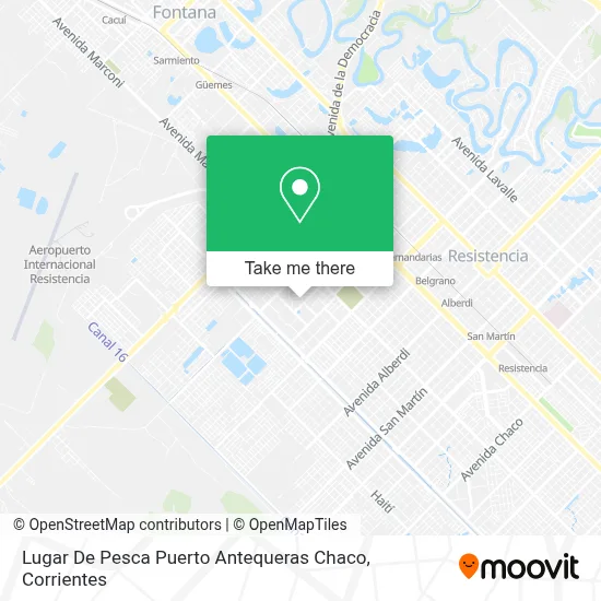 Lugar De Pesca Puerto Antequeras Chaco map