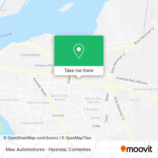 Mas Automotores - Hyundai map
