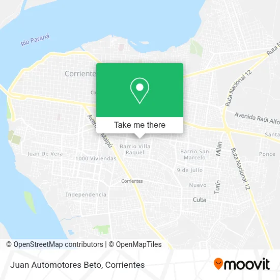 Juan Automotores Beto map
