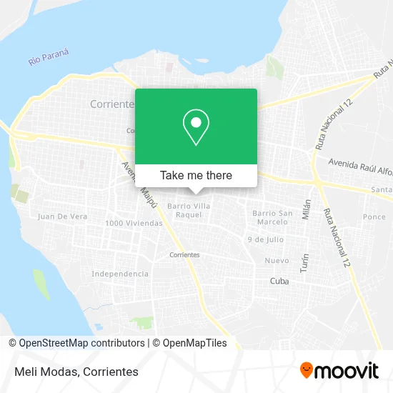 Meli Modas map