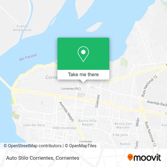 Auto Stilo Corrientes map