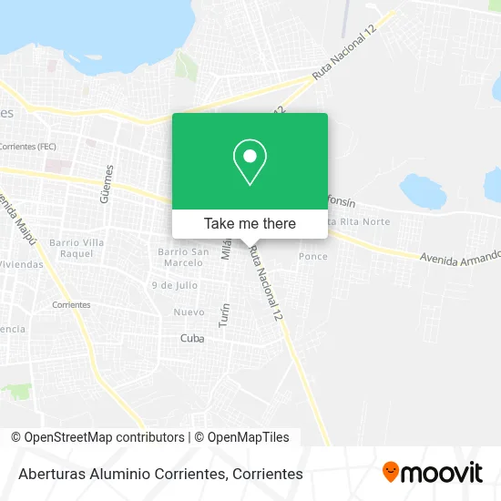 Aberturas Aluminio Corrientes map