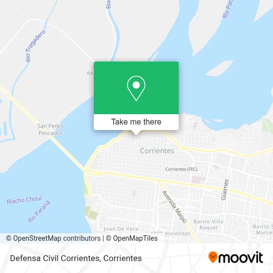 Defensa Civil Corrientes map