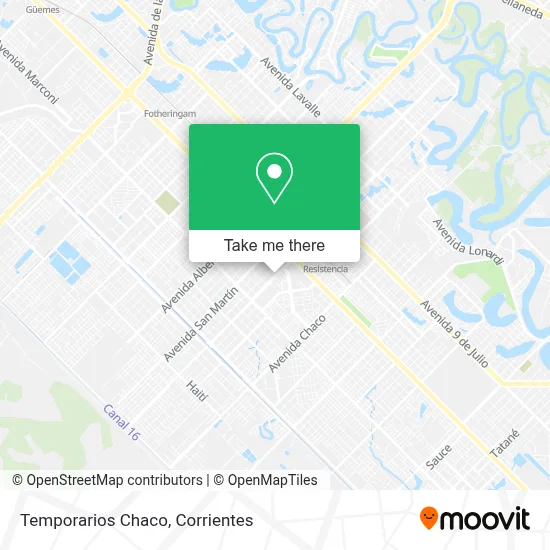 Temporarios Chaco map
