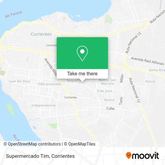 Supermercado Tim map