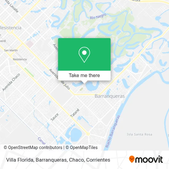 Villa Florida, Barranqueras, Chaco map