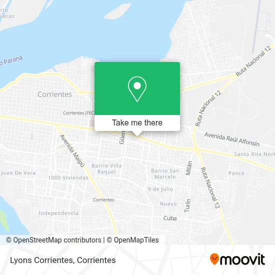 Lyons Corrientes map
