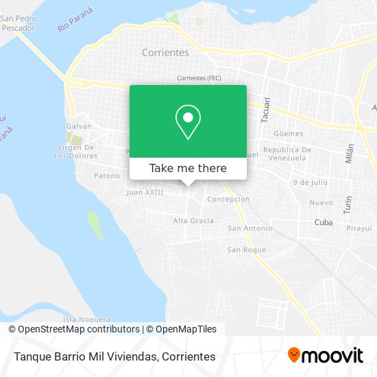 Tanque Barrio Mil Viviendas map