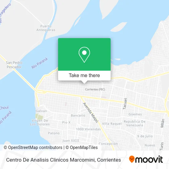 Mapa de Centro De Analisis Clinicos Marcomini