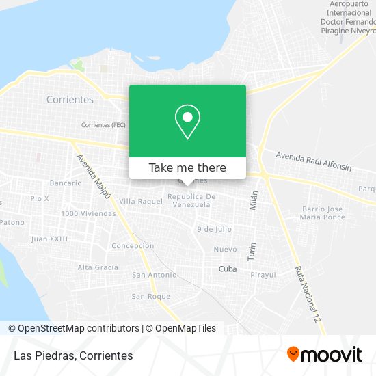 Las Piedras map