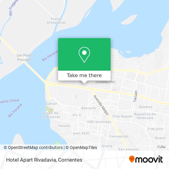 Mapa de Hotel Apart Rivadavia