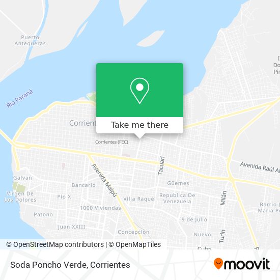 Mapa de Soda Poncho Verde