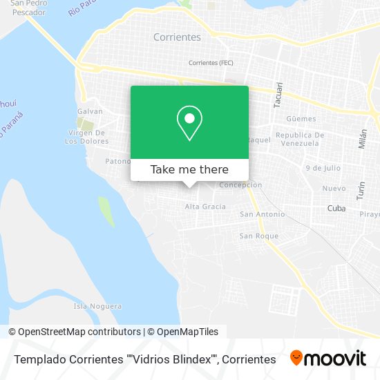 Templado Corrientes ""Vidrios Blindex"" map