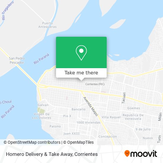 Mapa de Homero Delivery & Take Away