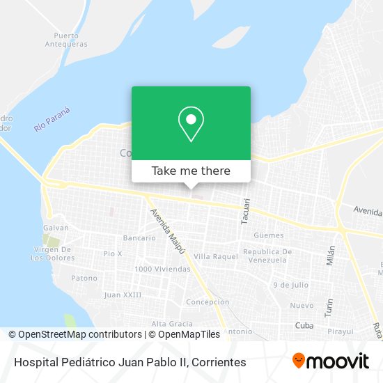 Mapa de Hospital Pediátrico Juan Pablo II