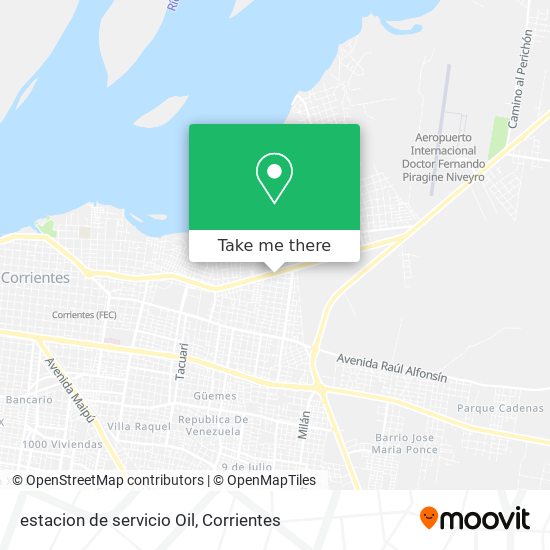 Mapa de estacion de servicio Oil
