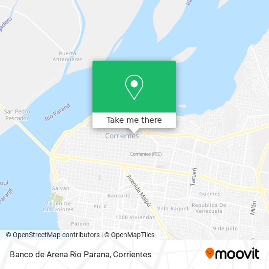 Mapa de Banco de Arena Rio Parana