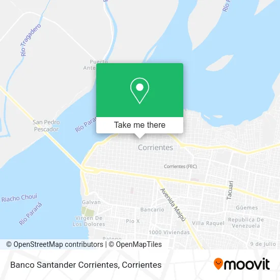 Mapa de Banco Santander Corrientes