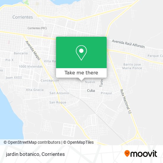 Mapa de jardin botanico