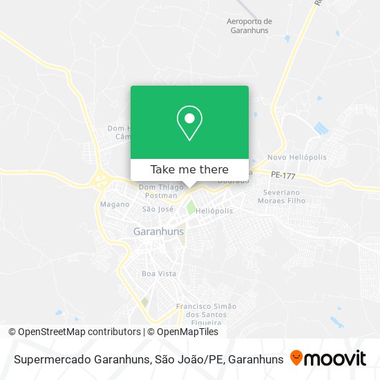 Mapa Supermercado Garanhuns, São João / PE