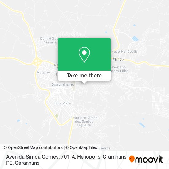 Avenida Simoa Gomes, 701-A, Heliópolis, Grarnhuns-PE mapa