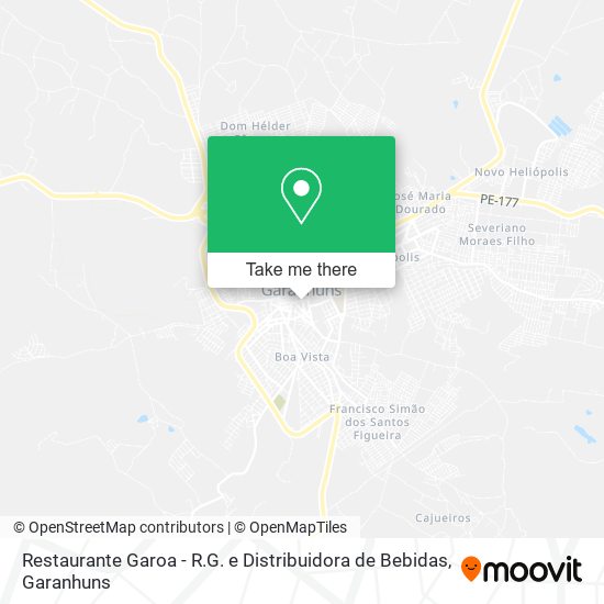 Mapa Restaurante Garoa - R.G. e Distribuidora de Bebidas