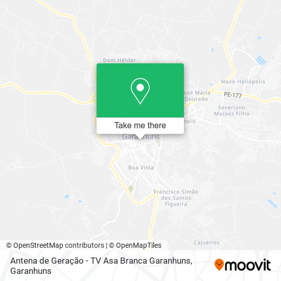 Antena de Geração - TV Asa Branca Garanhuns mapa
