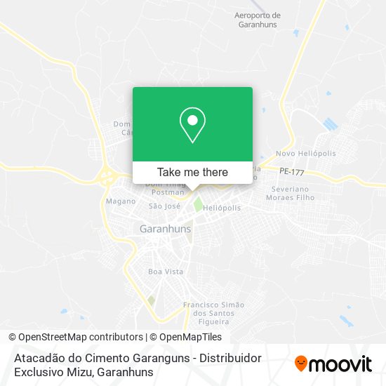 Atacadão do Cimento Garanguns - Distribuidor Exclusivo Mizu map