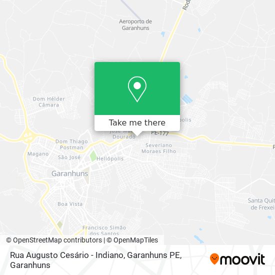 Mapa Rua Augusto Cesário - Indiano, Garanhuns PE
