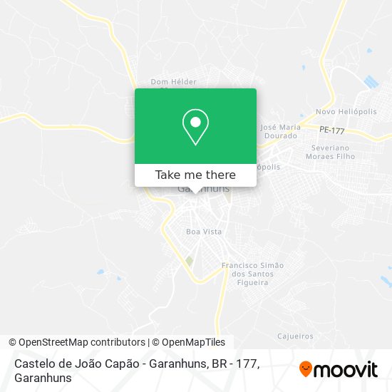 Castelo de João Capão - Garanhuns, BR - 177 mapa