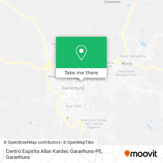 Centro Espirita Allan Kardec Garanhuns-PE mapa