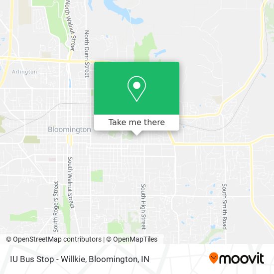 IU Bus Stop - Willkie map
