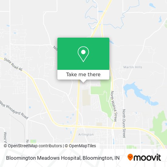 Bloomington Meadows Hospital map