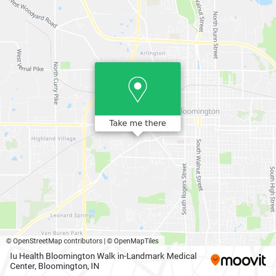 Iu Health Bloomington Walk in-Landmark Medical Center map