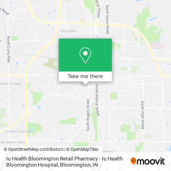 Iu Health Bloomington Retail Pharmacy - Iu Health Bloomington Hospital map