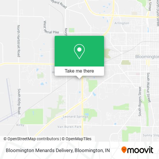 Bloomington Menards Delivery map