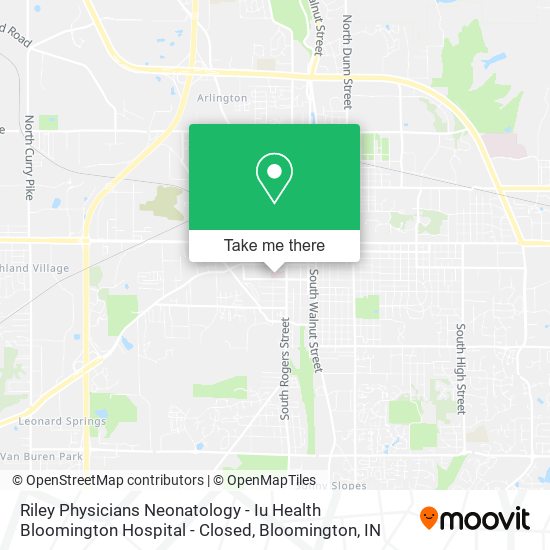 Riley Physicians Neonatology - Iu Health Bloomington Hospital - Closed map