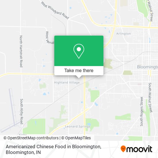 Mapa de Americanized Chinese Food in Bloomington